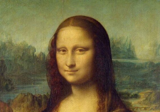 Utsnitt av maleriet Mona Lisa av Leonardo da Vinci